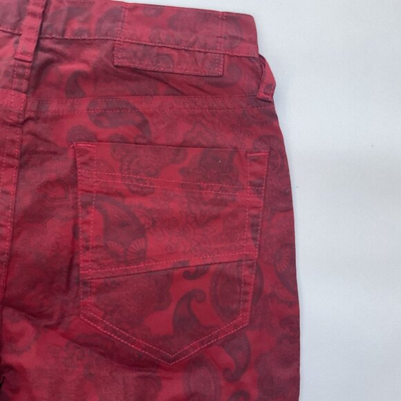 G By Guess Men’s Slim Jogger Twill Pants Red Paisley Print Size 31 - Picture 12 of 12